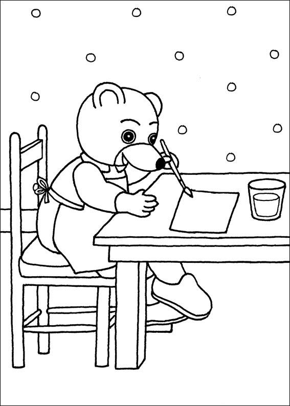 coloriage petit ours brun fait de la peinture